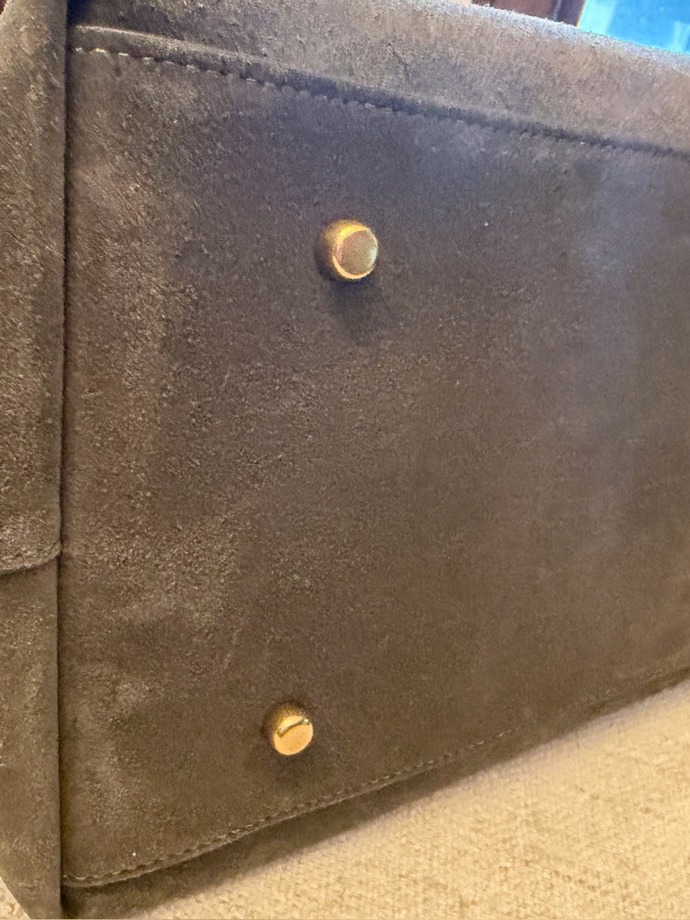 Coach Olive Green Suede Tote - Coach - Picture 9 of 9